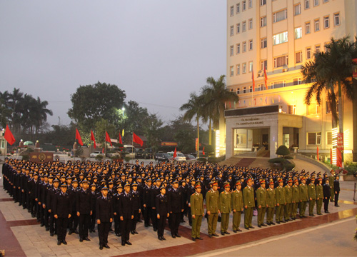 Lễ xuất quân thực hành chính trị - xã hội Khóa 1 - Hệ Tư pháp Hình sự tại Học viện CSND